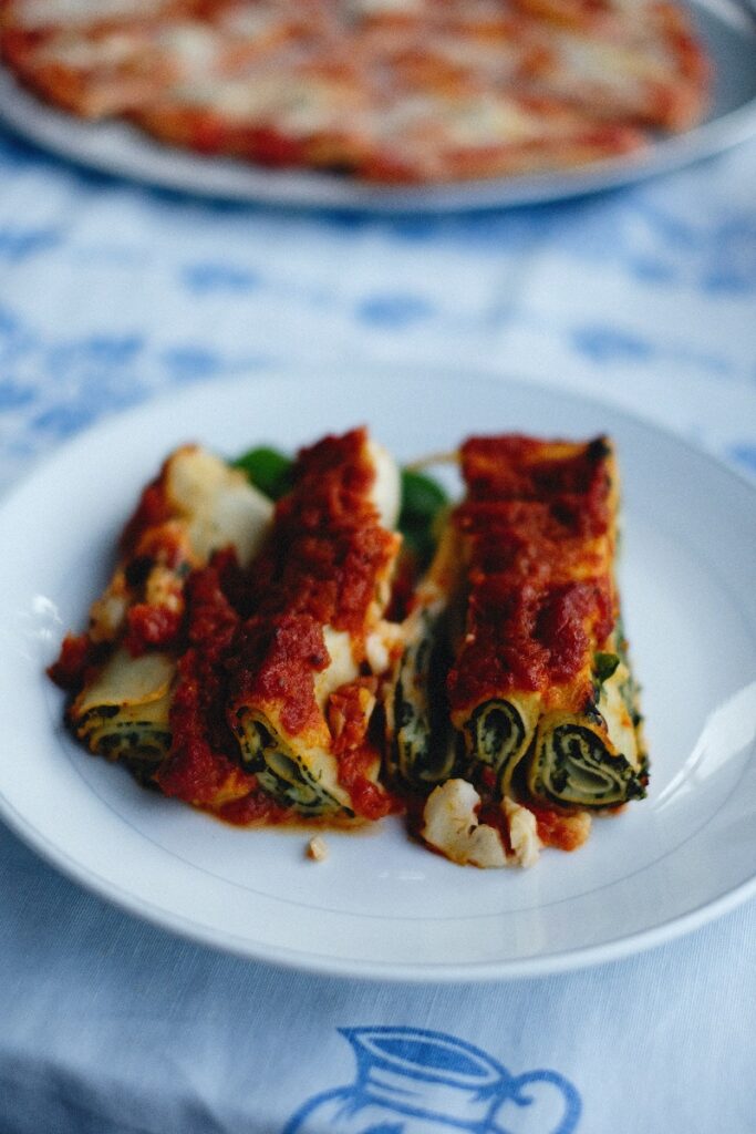 Canelones - Plato de canelones.